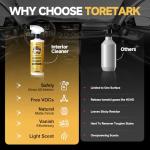 Car Interior Cleaner,Foam/Mist Switch, Auto Interior Detailer, Car Upholstery Cleaner & Protectant for Automotive Dashboards, Leather, Plastic Parts, Glass and Rubber (16oz)