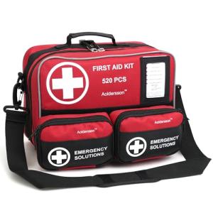 Aoldersson 520 Piece Large First Aid Kit – Emergency Survival Kit for Car, Home, Camping, and Travel – Compact Medical Kit for Roadside Emergencies, Outdoor Adventures, and Everyday Safety