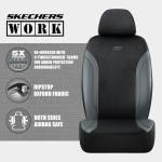 Skechers Car Seat Covers, Work Leather Seat Covers 5-Times Stronger Built-in Webbing, Oxford Fabric Seat Cover Full Sets, Airbag Compatible, Automotive Comfort for Cars, Trucks, SUVs,Grey