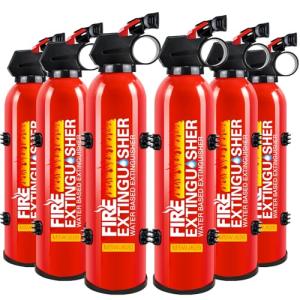 Fire Extinguisher for Home - 6pack Car Fire Extinguisher with Wall Mount, Small A B C K Fire Extinguisher, Water-Based Fire Extinguishers for Car/House/Kitchen/Truck/Marine/Boat/Vehicle/utv/rv