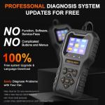 Vehpow OBD2 Scanner, Professional Code Reader for Check Engine Light/Oil Light Reset, Enhanced OBDII Scan Tool, Fast and Accurate Fault Diagnostic Scan Tool for Car 1996+, 2.8'' Color Screen