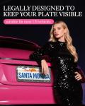 2 Pack Bling License Plate Frame for Women, Stainless Steel Cute Car Accessories, Lasting Sparkly License Plate Holder with Diamond Rhinestone Crystals, Black, 12.2" x 6.2"