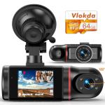 Dash Cam Front and Inside, FHD Dashcams for Cars with 64GB Card Dash Camera for Cars, 1080P Front Dash Cam+1080P Inside Dashcam for Car Dash Camera with IR Night Vision Loop Recording