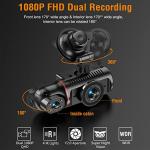 Dash Cam Front and Inside, FHD Dashcams for Cars with 64GB Card Dash Camera for Cars, 1080P Front Dash Cam+1080P Inside Dashcam for Car Dash Camera with IR Night Vision Loop Recording