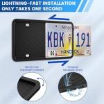 Black License Plate Frames Holder, 2 Pack Car License Plate Covers, Universal US Front & Rear Truck Frame Bracket Protector Mounting Kit Accessories