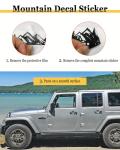 BGGTMO Mountain License Plate Frames- Gray on Black Mountain Raised, Plastic Car Tag Holder Bracket with Screws Caps, 2 Packs 2 Hole with Mountain Vinyl Sticker