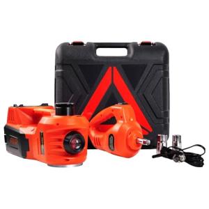 FEANISIFEI Electric Car Jack Kit 5 Ton 12V Portable Hydraulic Floor Jack Lift Tire Change Repair Tool with Impact Wrench and Inflator Pump for SUV MPV Sedan Truck