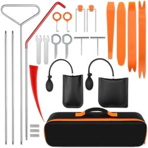 25PC Car Tool Kit with Air Pump & Hook