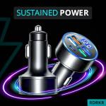 5-Port Car Charger with LED Voltage Monitor