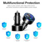 5-Port Car Charger with LED Voltage Monitor