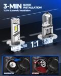 Marsauto H3 LED Fog Light Bulbs, Pack of 2
