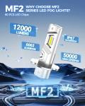 Marsauto H3 LED Fog Light Bulbs, Pack of 2