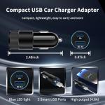 Dual Port 48W Fast USB-C Car Charger