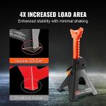 VEVOR Jack Stands, 3 Ton (6,000 lbs) Capacity Car Jack Stands, 10.8-16.3 inch Adjustable Height, for lifting SUV, Pickup Truck, Car and UTV/ATV, Red, 1 Pair