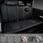 CAR PASS 3D Foam Faux Leather Car Seat Covers Full Set,Waterproof Leather Seat Cover for Cars,Luxury Universal Fit for SUV Truck Sedan Automotive, Armrest Airbag Compatible Anti-Slip, All Black