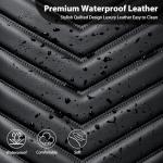 CAR PASS 3D Foam Faux Leather Car Seat Covers Full Set,Waterproof Leather Seat Cover for Cars,Luxury Universal Fit for SUV Truck Sedan Automotive, Armrest Airbag Compatible Anti-Slip, All Black