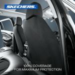 Skechers Seat Covers, Premium Breathable Polyester Seat Covers, Car Seat Covers Full Set Airbag Compatible, Automotive Comfort for Most Cars, Vans, Trucks, SUVs (Full Set,Grey)