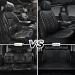CAR PASS 3D Foam Faux Leather Car Seat Covers Full Set,Waterproof Leather Seat Cover for Cars,Luxury Universal Fit for SUV Truck Sedan Automotive, Armrest Airbag Compatible Anti-Slip, All Black