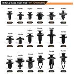 GOOACC 190 Pcs Car Retainer Clips & Fastener Remover - 18 Most Popular Sizes & Applications Auto Push Pin Rivets Set -Door Trim Panel Clips for Toyota, Honda, Nissan, Mazda - Bonus Fastener Remover