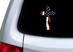 Rogue River Tactical Red White Blue Cross Decal Sticker American Flag USA Large Inch Patriotic Decal Auto Bumper Sticker Vinyl Car Truck RV SUV Boat Window
