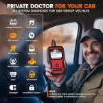 Ancel VD500 OBD2 Scanner Diagnostic Tool for Volkswagen VW Audi Skoda Seat Diagnosis Check Engine Light EPB ABS SRS Code Reader Oil Throttle Position Adaption Brake Pad Reset