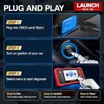 LAUNCH CRP123 V2.0 OBD2 Scanner-2025 New Model Engine/ABS/SRS/Transmission Diagnostic Scan Tool SRS Airbag Code Reader,3 Reset Oil Service/Throttle Relearn/SAS Reset,Lifetime Free Update