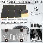 Alpmosn License Plate Covers & Frames Combo, License Plate Cover with Screw Washers and Cap, Car Exterior Accessories Black (2-Pack)