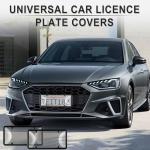 Alpmosn License Plate Covers & Frames Combo, License Plate Cover with Screw Washers and Cap, Car Exterior Accessories Black (2-Pack)