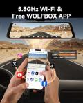 WOLFBOX 12" 4K Rear View Mirror Camera with 5.8GHz WiFi and Voice Control, Smart Mirror Dash Cam Front and Rear, Backup Camera with 1080P Rear Camera, Dash Cam with WDR, Includes 64GB Card & GPS