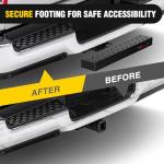 Nilight Hitch Step with 2" Hitch Receiver Rear Bumper Guard Protector 23.5 Inch with 5/8" Hitch Pin Clip Upgraded Textured Black Anti Slip Hitch Step Bar for Pickup Truck Car SUV