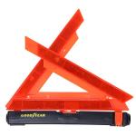 Goodyear Collapsible Safety Triangle GY3021 Reflective Portable Roadside Car Warning with Weighted Base - Orange