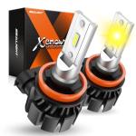 SEALIGHT H8 H16 H11 LED Fog Light Bulbs Yellow, 600% Brightness H11 Led Bulb Yellow Fog Lamps, 3000K Amber Strong Penetration H9 H8 Fog Light Bulb for Cars,Trucks, Plug and Play(Pack of 2)