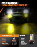 SEALIGHT H8 H16 H11 LED Fog Light Bulbs Yellow, 600% Brightness H11 Led Bulb Yellow Fog Lamps, 3000K Amber Strong Penetration H9 H8 Fog Light Bulb for Cars,Trucks, Plug and Play(Pack of 2)