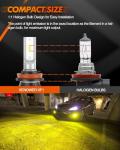 SEALIGHT H8 H16 H11 LED Fog Light Bulbs Yellow, 600% Brightness H11 Led Bulb Yellow Fog Lamps, 3000K Amber Strong Penetration H9 H8 Fog Light Bulb for Cars,Trucks, Plug and Play(Pack of 2)