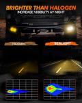 SEALIGHT H8 H16 H11 LED Fog Light Bulbs Yellow, 600% Brightness H11 Led Bulb Yellow Fog Lamps, 3000K Amber Strong Penetration H9 H8 Fog Light Bulb for Cars,Trucks, Plug and Play(Pack of 2)