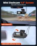 Wireless Dash Cam Front and Rear 2K, WiFi APP Dash Camera for Cars with 1.5'' Screen, Mini Dashcam Front and Back Support G-Sensor/Time Lapse 2 Kinds Parking Monitor