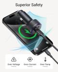 Car Charger for iPhone 16/16 Pro Max USB C Fast Charger,2Pack 90W 3-Port Charger Adapter for iPhone 16/16 Plus/16 Pro/16 Pro Max/15/14/Pro Max/AirPods4/ iPad Pro/Mini, (USB C to C Cable)