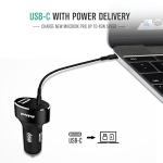 Type C Car Charger, Nekteck USB Adapter with 45W Power Delivery and 12W A Port Compatible with iPhone, iPad, MacBook, Galaxy, Google Pixel, 3.3ft Cable Included, NOT Ideal for Note10+PPS
