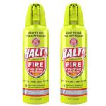 HALT! Fire Fighting Foam Spray – Non-Toxic, PFAS Free, Easy to Use, Store, and Find in Emergency – Compact & Portable – Ideal for Home, Kitchen, Apartment, Car, BBQ, Tailgate – Made in USA (2-Pack)