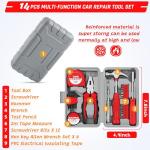 298PCS Roadside Emergency Car Kit- Car Emergency Kit with Jumper Cables, Roadside Emergency Kit for Vehicles, Emergency Car Kit, Car Safety Kits, Gloves,Tow Strap,Tool Kit,Reflective Warning Triangle