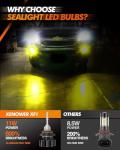 SEALIGHT 9006 LED Fog Light Bulbs Yellow, 600% Brightness 9006 HB4 LED Fog Light, 3000K Amber Strong Penetration 9006 Fog Light Led Bulb Yellow Replacement For Cars,Trucks(Pack of 2)