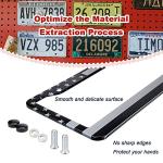 American Flag License Plate Frame - Airxwills Black Frame, 2 Packs Universal Aluminum for Front and Rear Car Tags.