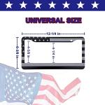 American Flag License Plate Frame - Airxwills Black Frame, 2 Packs Universal Aluminum for Front and Rear Car Tags.