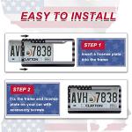 American Flag License Plate Frame - Airxwills Black Frame, 2 Packs Universal Aluminum for Front and Rear Car Tags.