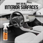 CyberSudZ Car Interior Cleaner Spray - pH-Neutral, Natural Detailer, Dashboard, Leather Seat Cleaner, Tesla Vegan Leather, Plastic & Vinyl, Screen-Safe Matte Non-Greasy Finish - 16 oz - Citrus Scent