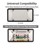 License Plate Cover & Frames, 2 Pack Clear License Plate Protector, ABS Car Front/Rear License Plate Frame with Screws Caps, Fit Any Standard US Plates