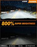 FAHREN H11/H8/H16 LED Fog Light Bulbs,16000LM 800% Brightness Upgraded 6500K Cool White Light,60000HRS Lifespan H8 H16 Replacement Fog Bulbs Non-polarity, Play and Plug, Pack of 2