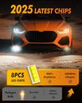 FAHREN H11/H8/H16 LED Fog Light Bulbs,16000LM 800% Brightness Upgraded 6500K Cool White Light,60000HRS Lifespan H8 H16 Replacement Fog Bulbs Non-polarity, Play and Plug, Pack of 2