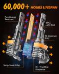 FAHREN H11/H8/H16 LED Fog Light Bulbs,16000LM 800% Brightness Upgraded 6500K Cool White Light,60000HRS Lifespan H8 H16 Replacement Fog Bulbs Non-polarity, Play and Plug, Pack of 2