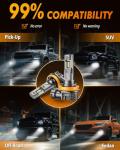 FAHREN H11/H8/H16 LED Fog Light Bulbs,16000LM 800% Brightness Upgraded 6500K Cool White Light,60000HRS Lifespan H8 H16 Replacement Fog Bulbs Non-polarity, Play and Plug, Pack of 2